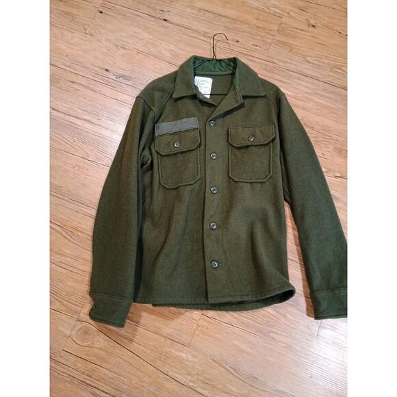 Vintage Military Shirt Mens Medium Olive OG-108 Cold Weather Field Wool Blend - Picture 4 of 7
